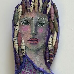Artistic Purple and Pink Brooch